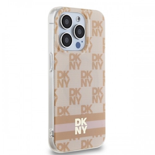 DKNY DKHMP15XHCPTSP iPhone 15 Pro Max 6.7" różowy|pink hardcase IML Checkered Mono Pattern & Printed Stripes MagSafe image 4