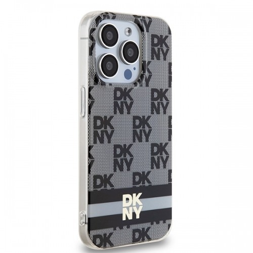 DKNY DKHMP15XHCPTSK iPhone 15 Pro Max 6.7" czarny|black hardcase IML Checkered Mono Pattern & Printed Stripes MagSafe image 4