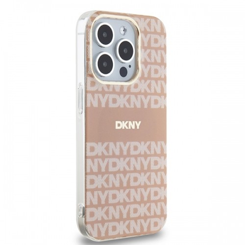 DKNY DKHMP15LHRHSEP iPhone 15 Pro 6.1" różowy|pink hardcase IML Mono & Stripe MagSafe image 4