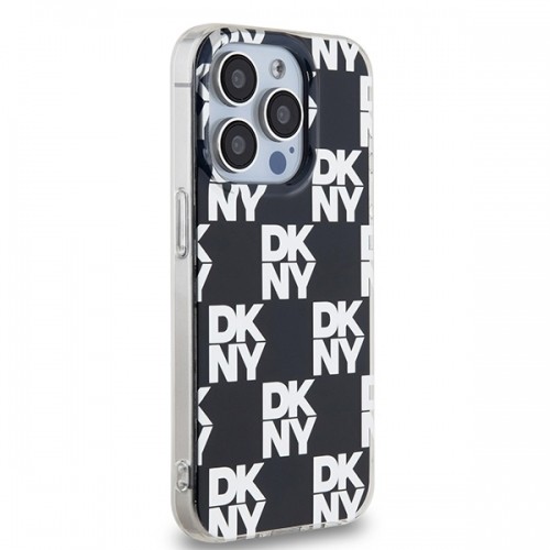 DKNY DKHCP15LHDLCEK iPhone 15 Pro 6.1" czarny|black hardcase IML Checkered Mono Pattern image 4