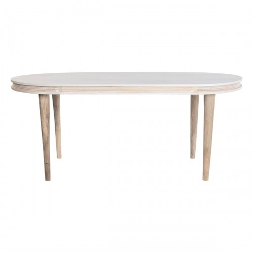 Pusdienu galds DKD Home Decor Balts Bronza Misiņš Mango koks 180 x 90 x 76 cm image 4