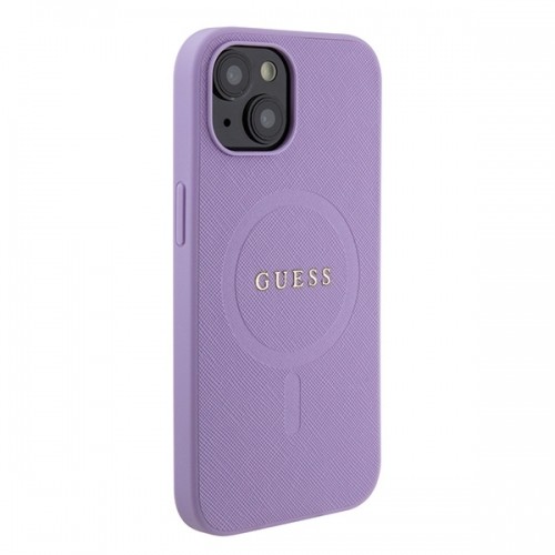 Guess GUHMP15SPSAHMCU iPhone 15 6.1" fioletowy|purple hardcase Saffiano MagSafe image 4