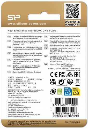 Silicon Power memory card microSDXC 128GB High Endurance + adapter image 4