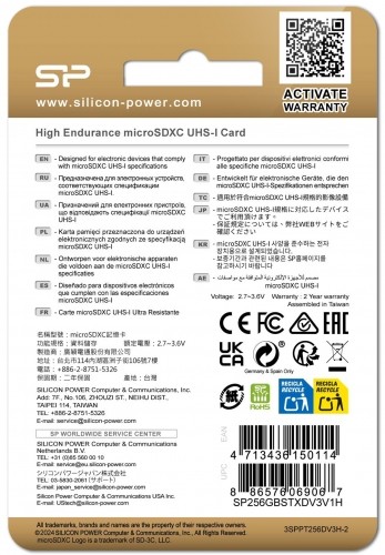 Silicon Power memory card microSDXC 256GB High Endurance + adapter image 4