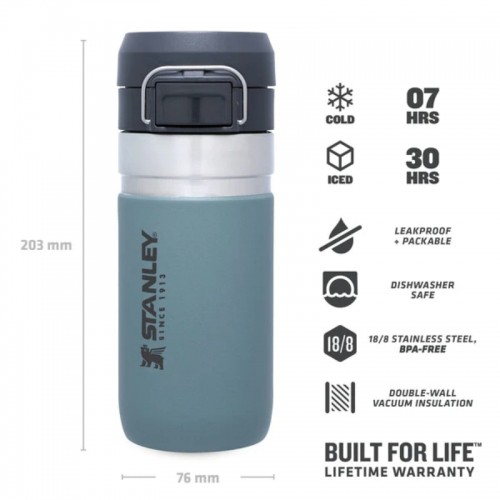 Stanley Termopudele The Quick Flip Water Bottle Go 0,47L zilganpelēka image 4