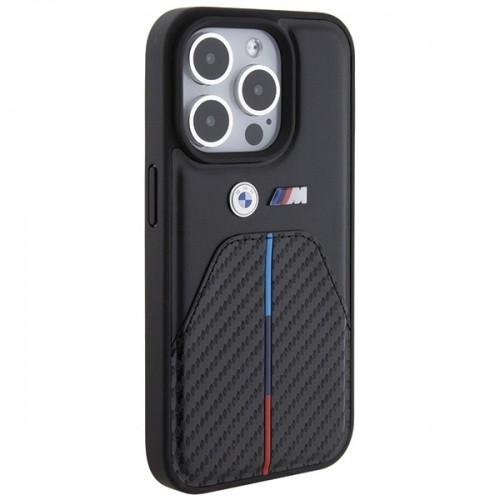 BMW BMHCP15L22NSTB iPhone 15 Pro 6.1" czarny|black Stamped Tricolor Stripe image 4