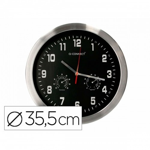 Sienas pulkstenis Q-Connect KF16953 Melns Ø 35,5 cm image 4