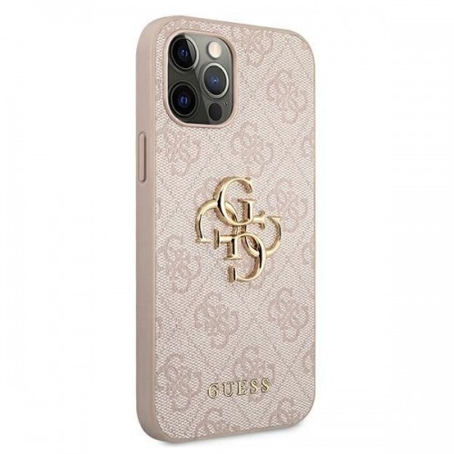 Guess GUHCP12M4GMGPI iPhone 12|12 Pro 6,1" rÃ³Å¼owy|pink hardcase 4G Big Metal Logo image 4