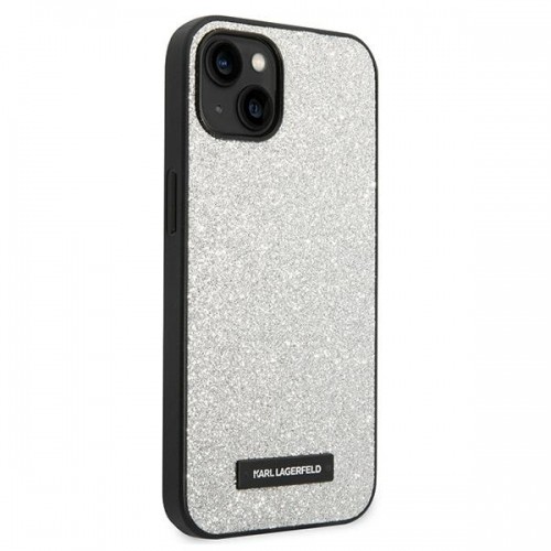 Karl Lagerfeld KLHCP14MG2ELS iPhone 14 Plus 6,7" hardcase srebrny|silver Glitter Plaque Logo image 4