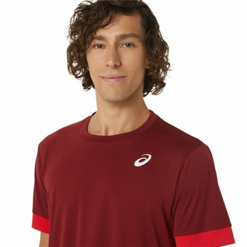 Men’s Short Sleeve T-Shirt Asics Court Dark Red Tennis image 4