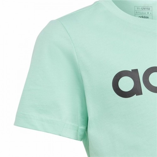 Child's Short Sleeve T-Shirt Adidas Linear Logo Green Aquamarine image 4