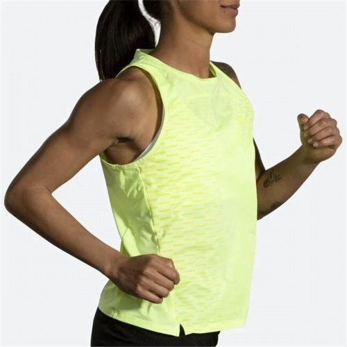 Women's Sleeveless T-shirt Brooks Sprint Free 2.0 Yellow image 4