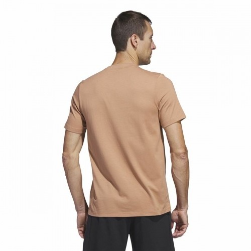 Men’s Short Sleeve T-Shirt Adidas Lounge Brown image 4