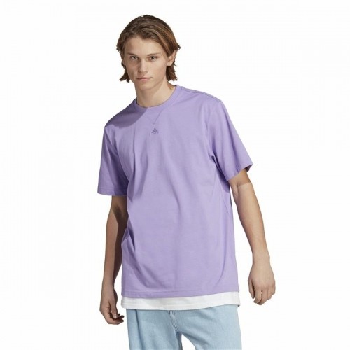 Men’s Short Sleeve T-Shirt Adidas All Szn Purple image 4