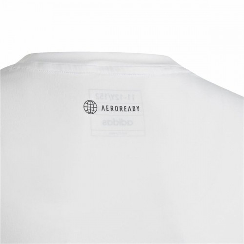 Krekls ar Īsām Piedurknēm Bērniem Adidas Train Icons Balts image 4