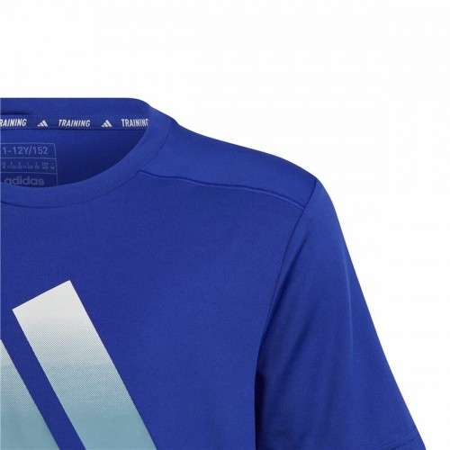 Child's Short Sleeve T-Shirt Adidas Icons Aeroready Blue image 4