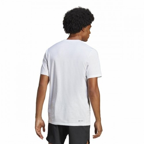 Vīriešu Krekls ar Īsām Piedurknēm Adidas Train Essentials Balts image 4
