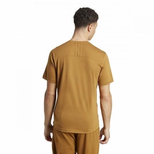 Men’s Short Sleeve T-Shirt Adidas Yoga Base Brown image 4