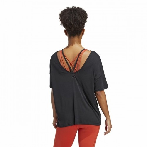 Sieviešu Krekls ar Īsām Piedurknēm Adidas Studio Oversized Melns image 4
