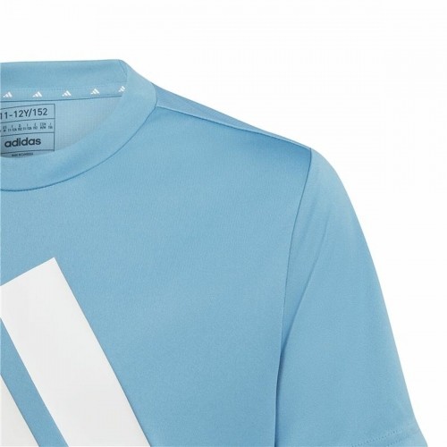 Child's Short Sleeve T-Shirt Adidas Training Essentials Light Blue image 4
