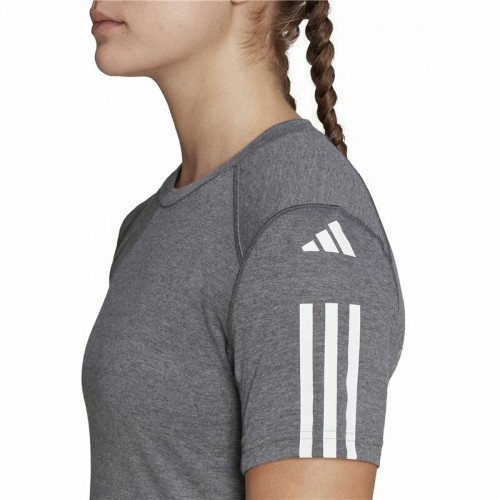 Women’s Short Sleeve T-Shirt Adidas 3 stripes Essentials Light grey image 4