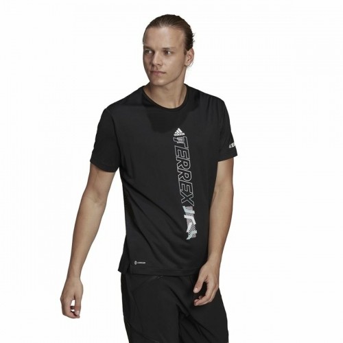 Vīriešu Krekls ar Īsām Piedurknēm Adidas Agravic Melns image 4