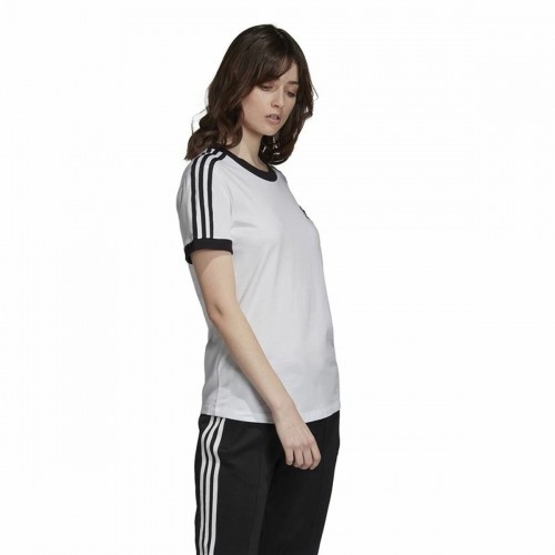 Sieviešu Krekls ar Īsām Piedurknēm Adidas 3 stripes Balts image 4