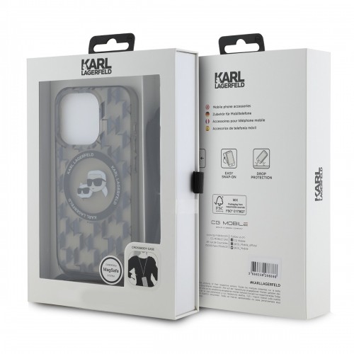 Karl Lagerfeld IML Monogram Crossbody K&CH Heads MagSafe Case for iPhone 15 Pro Black image 4