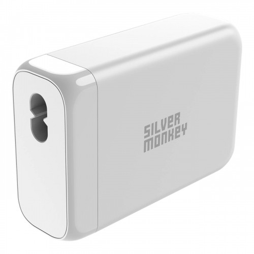 Silver Monkey SMA152 130W 3xUSB-C PD USB-A QC 3.0 GaN Charger with Detachable Power Cable - White image 4