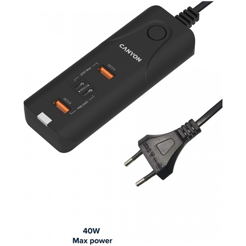 CANYON charger H-10 PD 20W QC 3.0 18W 2USB-A 2USB-C Desk Black image 4