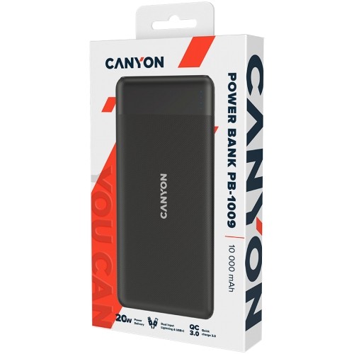 CANYON power bank PB-109 10000 mAh PD 18W QC 3.0 20W Black image 4