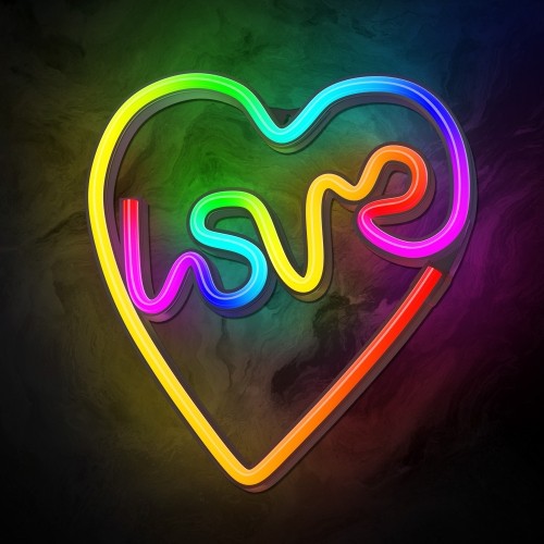 Neon LED RGB LOVE IN HEART FLRN02 + RC Forever Light image 4