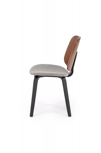Halmar K563 chair, walnut / grey / black image 4