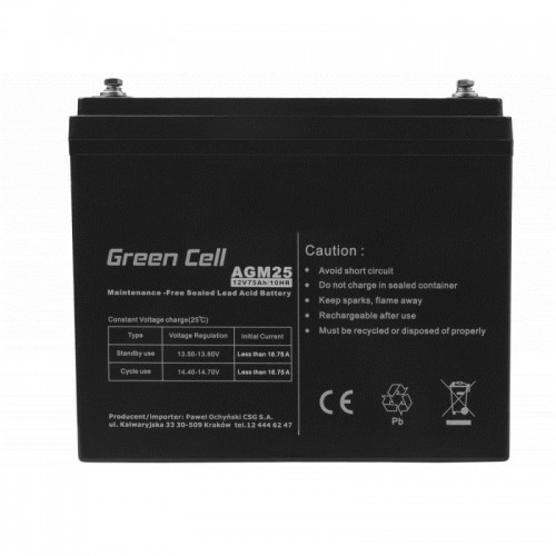 Green Cell AGM25 UPS battery Sealed Lead Acid (VRLA) 12 V 75 Ah image 4