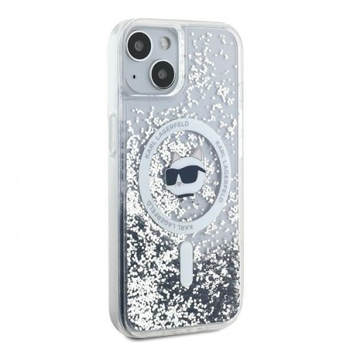 Karl Lagerfeld KLHMP15SLGCHSGH iPhone 15 | 14 | 13 6.1" hardcase transparent Liquid Glitter Choupette Head Magsafe image 4