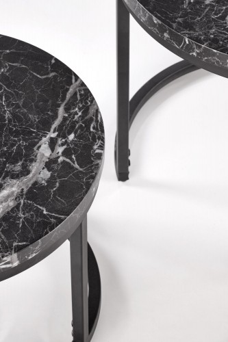 Halmar OREO set of two c. tables - black marble / black image 4