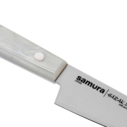 Samura Harakiri Acryl  Универсальный Кухонный нож 99mm с акриловой ручкой с AUS 8 кованной японской стали 58 HRC image 4