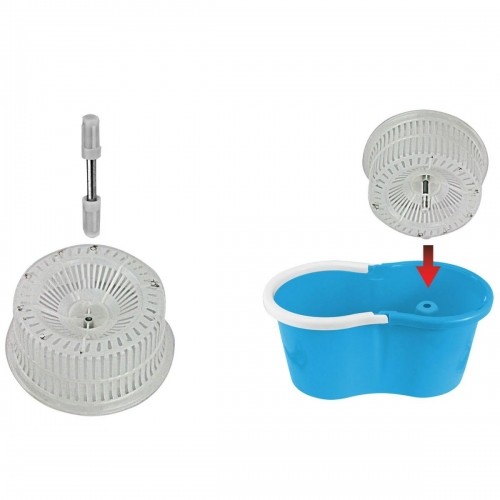 Mop with Bucket Esperanza EHS005 Blue White Microfibre image 4