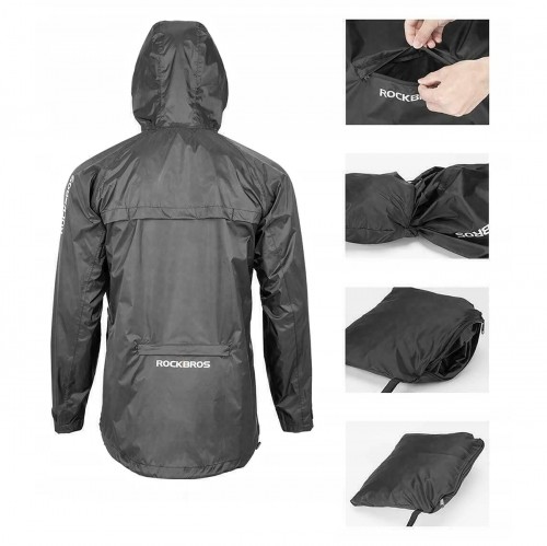 Rockbros YPY013BKM breathable windproof rain jacket M - black image 4