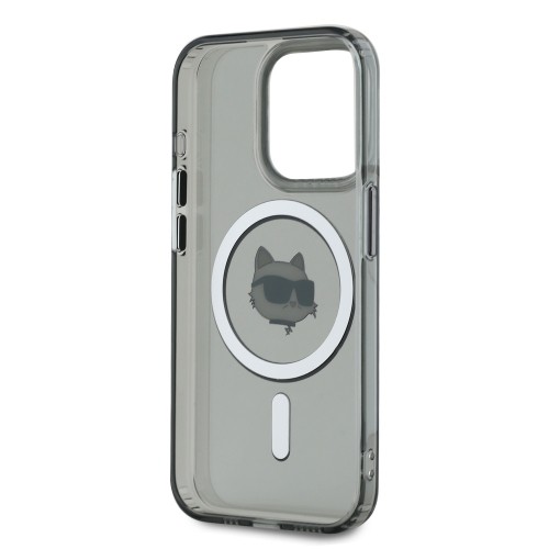 Karl Lagerfeld IML Choupette Head Metal Frame MagSafe Case for iPhone 15 Pro Max Black image 4