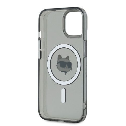 Karl Lagerfeld IML Choupette Head Metal Frame MagSafe Case for iPhone 15 Black image 4