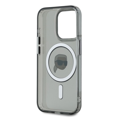 Karl Lagerfeld IML Karl Head Metal Frame MagSafe Case for iPhone 15 Pro Black image 4