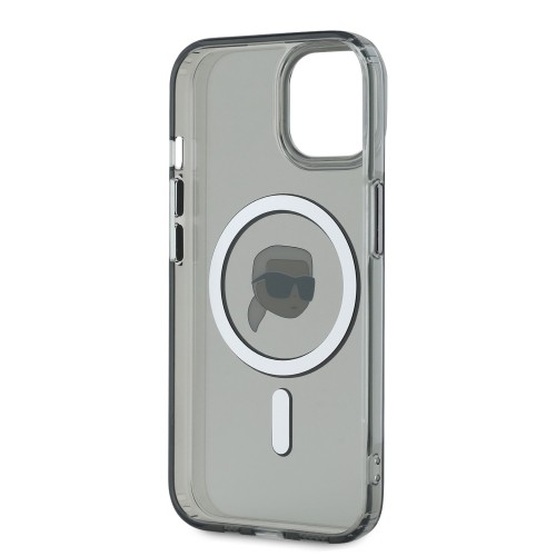 Karl Lagerfeld IML Karl Head Metal Frame MagSafe Case for iPhone 15 Black image 4