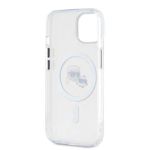 Karl Lagerfeld IML K&CH Heads Metal Frame MagSafe Case for iPhone 15 Transparent image 4