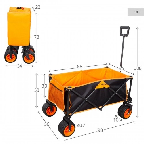 Multi-purpose Cart Aktive Orange Polyester PVC Steel 86 x 108 x 44 cm Foldable Beach image 4