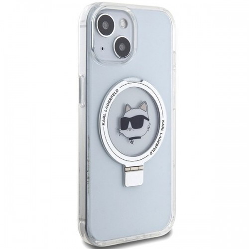Karl Lagerfeld Ring Stand Choupette Head MagSafe Back Case Aizsargapvalks Priekš Apple iPhone 15 image 4