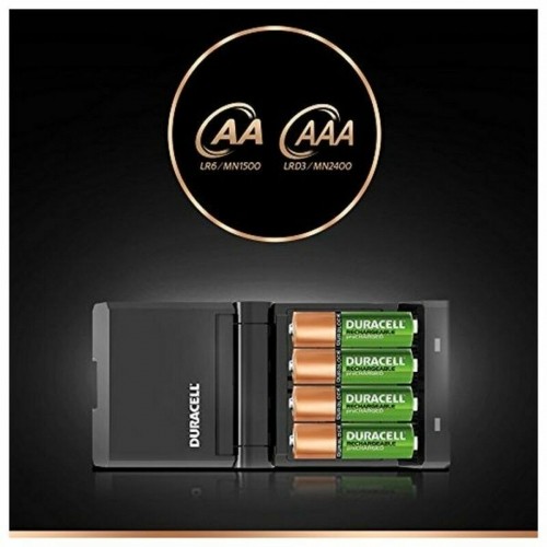 Lādētājs + uzlādējamas baterijas DURACELL CEF27 2 x AA + 2 x AAA 1700 mAh 750 mAh (1 gb.) image 4