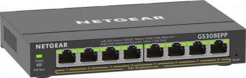 NETGEAR 8-Port Gigabit Ethernet High-Power PoE+ Plus Switch (GS308EPP) Managed L2/L3 Gigabit Ethernet (10/100/1000) Power over Ethernet (PoE) Black image 4