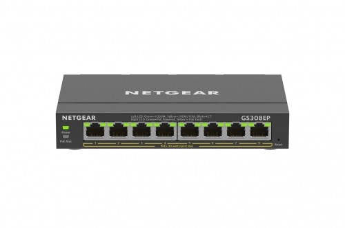 NETGEAR 8-Port Gigabit Ethernet PoE+ Plus Switch (GS308EP) Managed L2/L3 Gigabit Ethernet (10/100/1000) Power over Ethernet (PoE) Black image 4