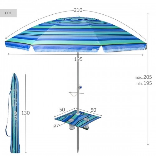 Пляжный зонт Aktive Tērauds Audums Oxford 210 x 205 x 210 cm image 4